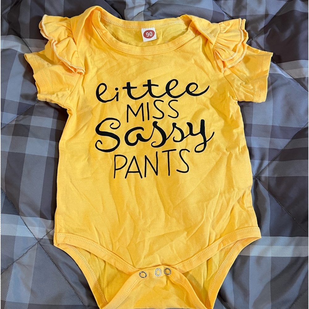 12-18 months yellow ruffle onie